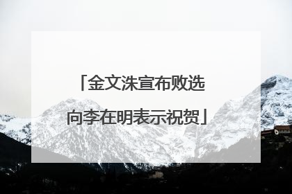 金文洙宣布败选 向李在明表示祝贺